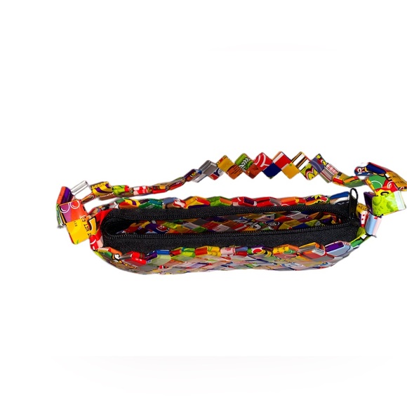Upcycled Candy Wrapper Purse w/ Black Zipper - Picture 4 of 4